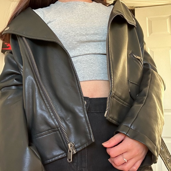 GARAGE - Faux leather biker jacket (M) - Picture 6 of 6